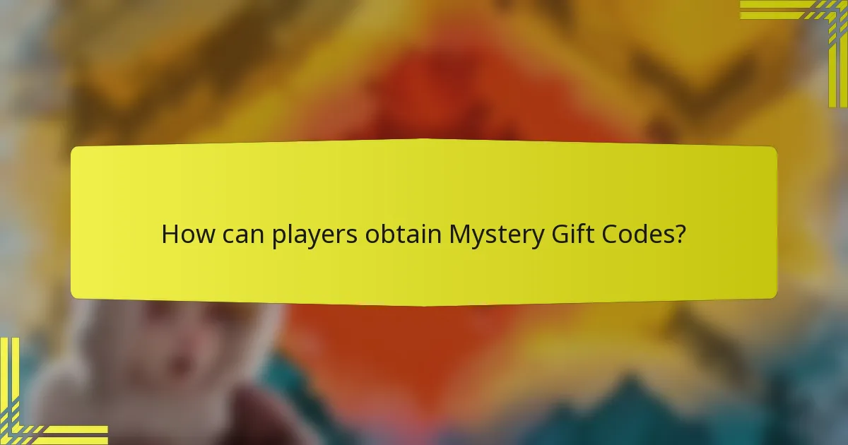 How can players obtain Mystery Gift Codes?