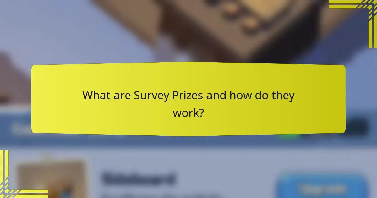 What are Survey Prizes and how do they work?