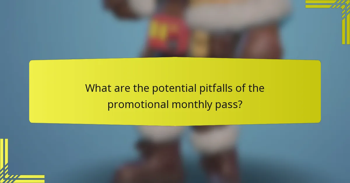 What are the potential pitfalls of the promotional monthly pass?