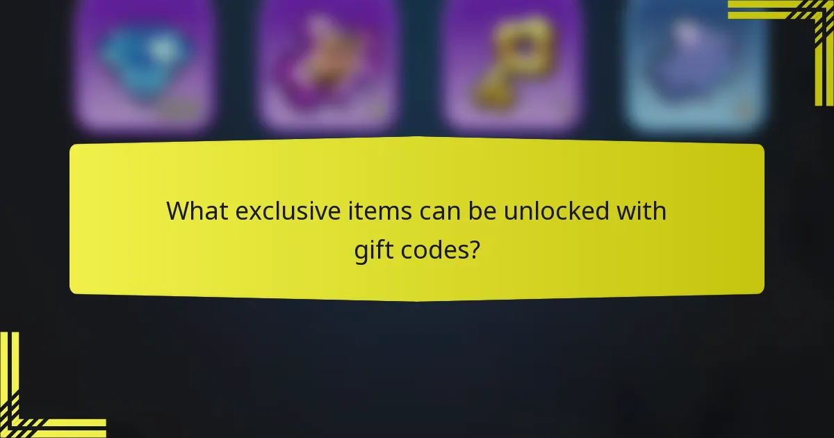 What exclusive items can be unlocked with gift codes?